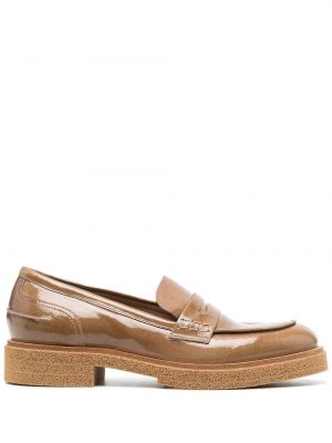 Lakk skinn loafers Del Carlo brun