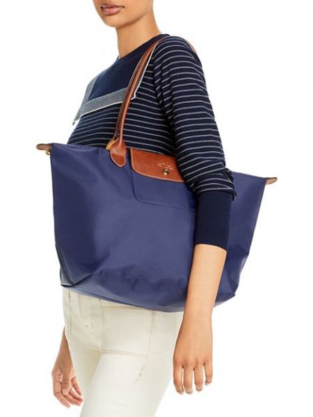 Нейлоновая большая сумка Longchamp синяя