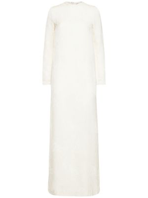 Жакардова от вискоза макси рокля Toteme бяло