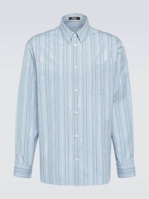 Svītrainas kokvilnas krekls Versace zils