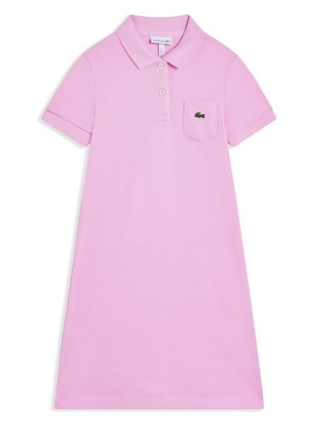 Puuvilla suora mekko tytöille Lacoste Kids pinkki