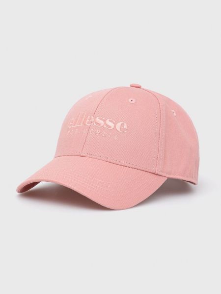 Памучна шапка с апликация Ellesse розово