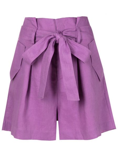 Lanene kratke hlače Adriana Degreas vijolična