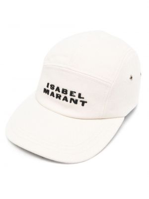Bombažna kapa s šiltom z vezenjem Isabel Marant črna
