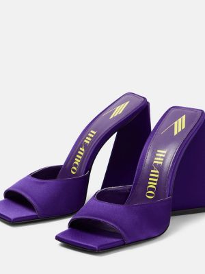 Papuci tip mules din satin The Attico violet