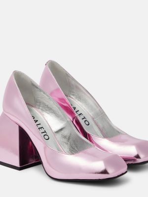 Pantofi cu toc din piele Nodaleto roz