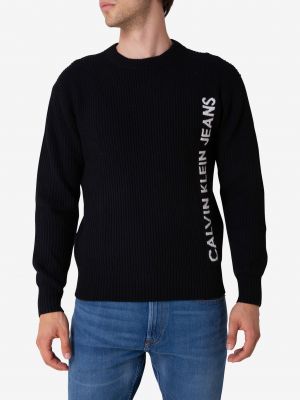 Vlněný svetr Calvin Klein Jeans černý