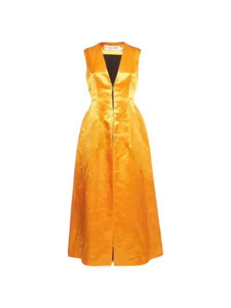 Satynowa sukienka Dior Vintage pomarańczowa