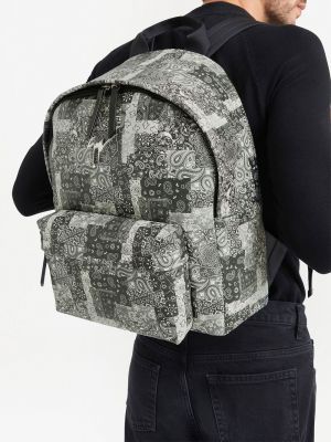Plecak skórzany z nadrukiem z wzorem paisley Giuseppe Zanotti czarny