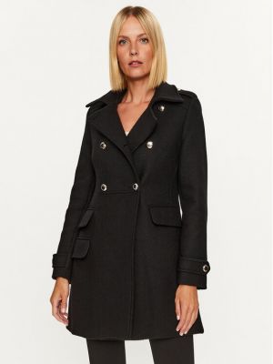 Vlnený priliehavý kabát Morgan čierna