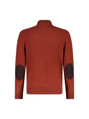 Jersey cuello alto de lana con cremallera de tela jersey Hackett rojo