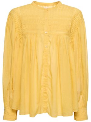 Camisa con botones de algodón Marant Etoile amarillo