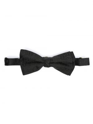 Hedvábná kravata s mašlí s potiskem Etro černá