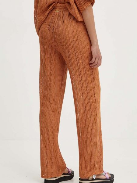 Pantaloni drepti cu talie înaltă Billabong portocaliu