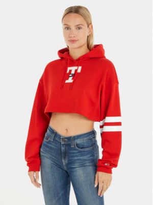 Polaire large Tommy Jeans rouge