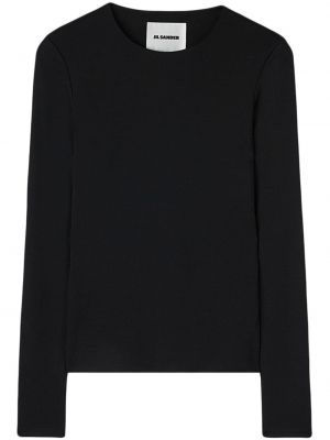 Μπλούζα από ζέρσεϋ Jil Sander μαύρο