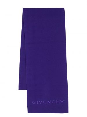 Echarpe brodée en laine Givenchy violet
