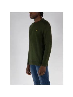 Sweter bawełniany z okrągłym dekoltem Lyle & Scott zielony