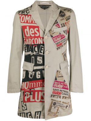 Dlhý kabát s potlačou Comme Des Garçons Pre-owned sivá