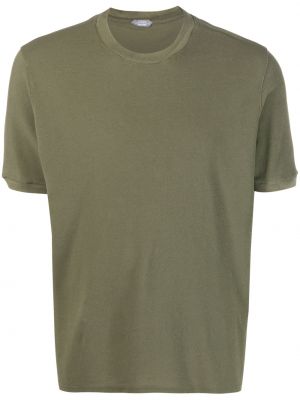 Einfarbige t-shirt aus baumwoll Zanone grün