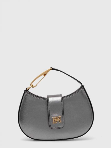 Серебряная кожаная сумка шоппер Elisabetta Franchi
