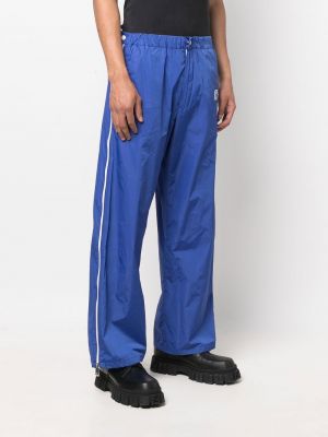 Pruhované rovné kalhoty Valentino modré