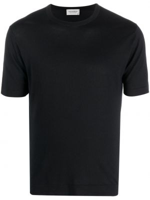 Βαμβακερή μπλούζα John Smedley μαύρο