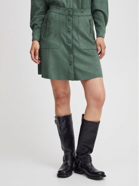 Трапециевидная юбка стандартного кроя B.Young зеленый