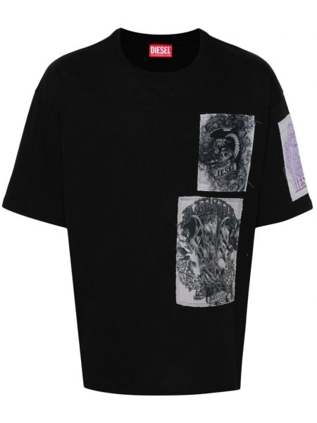 Bomuld t-shirt Diesel sort