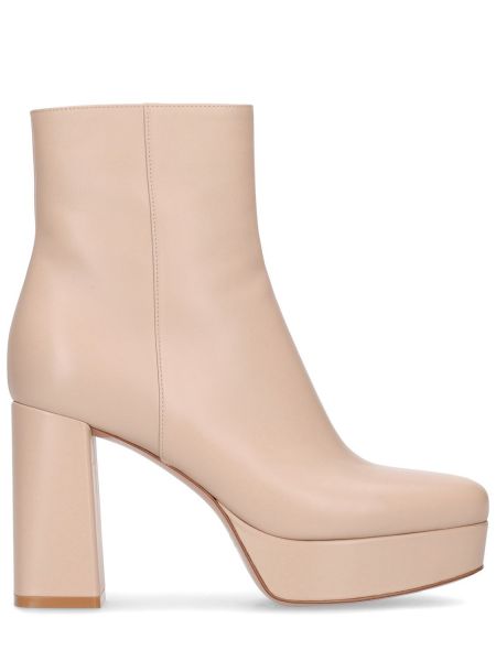 Platå ankelstövlar i läder Gianvito Rossi beige