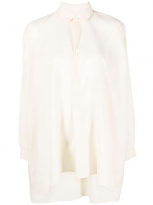 Volnena srajca z draperijo Daniela Gregis bela