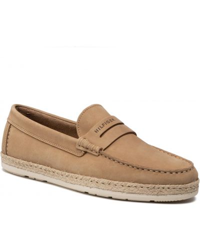 Espadryle TOMMY HILFIGER - Jute Nubuck Mocassin FM0FM03961  Classic Khaki RBL