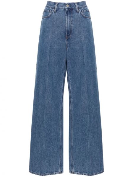 Voľné džínsy s vysokým pásom Totême modrá