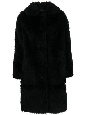 Palton de blană de lână Yves Salomon negru