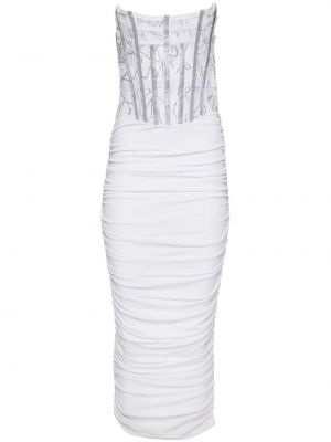 Μίντι φόρεμα με παγιέτες Retrofete λευκό