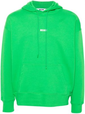 Pamučna hoodie s kapuljačom s printom Msgm zelena