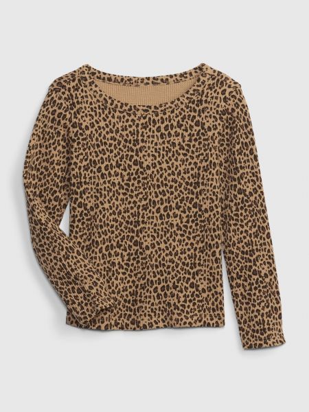 Tričko s leopardím vzorom Gap hnedá