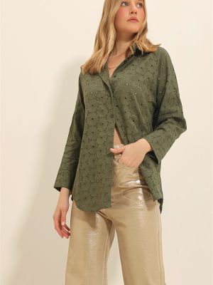 Koszula oversize Trend Alaçatı Stili khaki