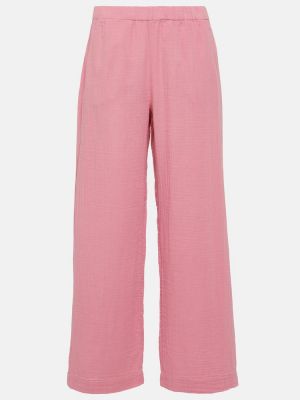 Relaxed памучни кадифени панталон Velvet розово