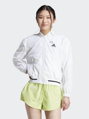 Laza szabású rövid kabát Adidas fehér
