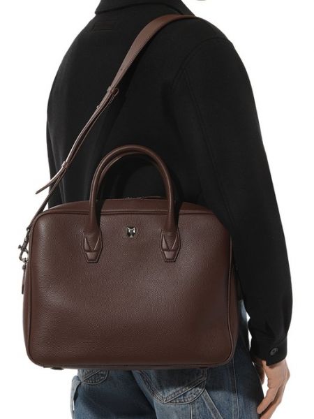 Кожаная сумка для ноутбука Rubeus Milano коричневая