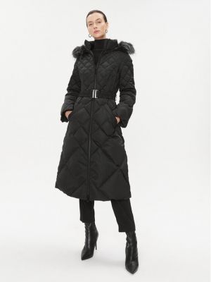 Priliehavý zimný kabát Guess čierna