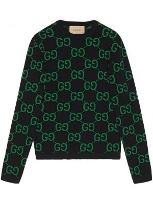 Sweter wełniany żakardowy Gucci