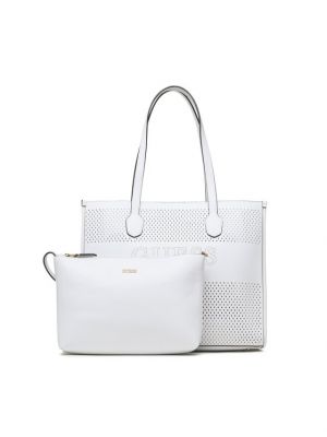 Τσάντα shopper Guess λευκό