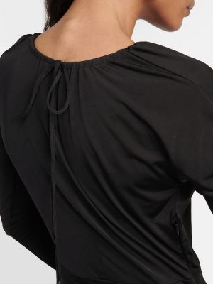 Φόρεμα από ζέρσεϋ Victoria Beckham μαύρο