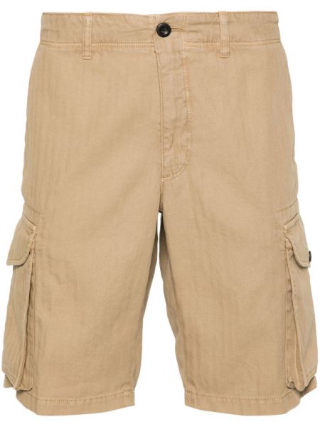 Cargo shorts mit fischgrätmuster Incotex beige