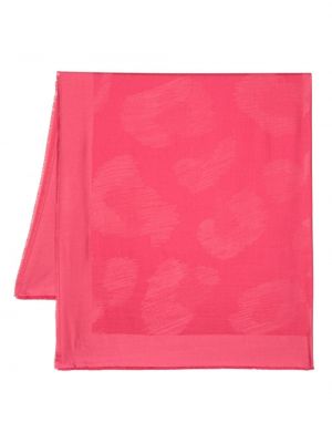 Копринен вълнен шал с абстрактен десен Lanvin розово