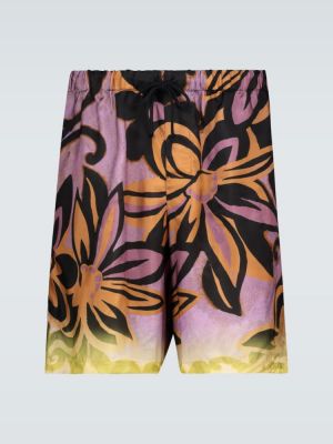 Pantaloni scurți cu model floral cu imagine Dries Van Noten