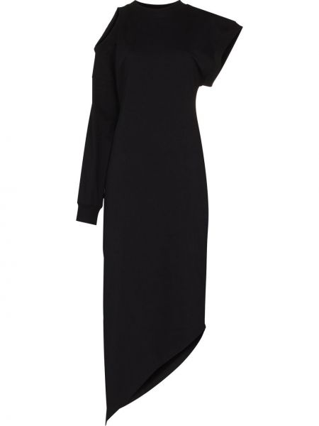 Ασύμμετρη βαμβακερή κοκτέιλ φόρεμα A.w.a.k.e. Mode μαύρο