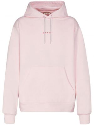 Kokvilnas kapučdžemperis ar apdruku Marni rozā